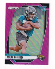 2024 PANINI PRIZM FOOTBALL KEILAN ROBINSON PINK PRIZM PARALLEL ROOKIE CARD 361. rookie card picture