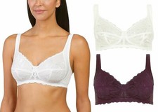 Naturana Blue Label Wireless Non Padded Soft Lace Bra 5653