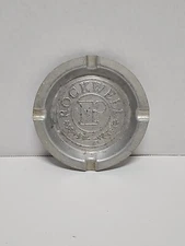 Vintage Aluminum Rockwell Ashtray Advertising Silver Colored 4.5" Round