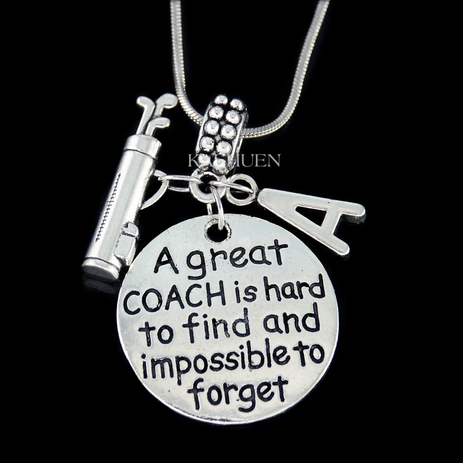 COACH Collana Borsa Regali Personalizzati per Allenatore Insegnante Pensionamento Portachiavi Mazze da Golf