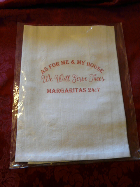 TEXAS KITCHEN DISH TOWEL - TACOS AND MARGARITAS - GREAT BRIDAL SHOWER GIFT