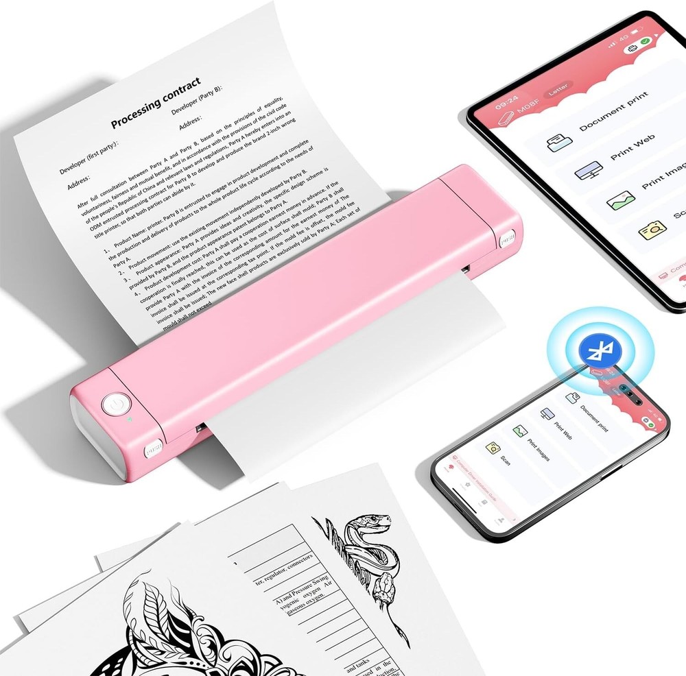 Itari M08F Wireless Bluetooth Portable Travel Printer for On-the-Go Printing Itari M08F Wireless Bluetooth Portable Travel Printer for On-the-Go Printing