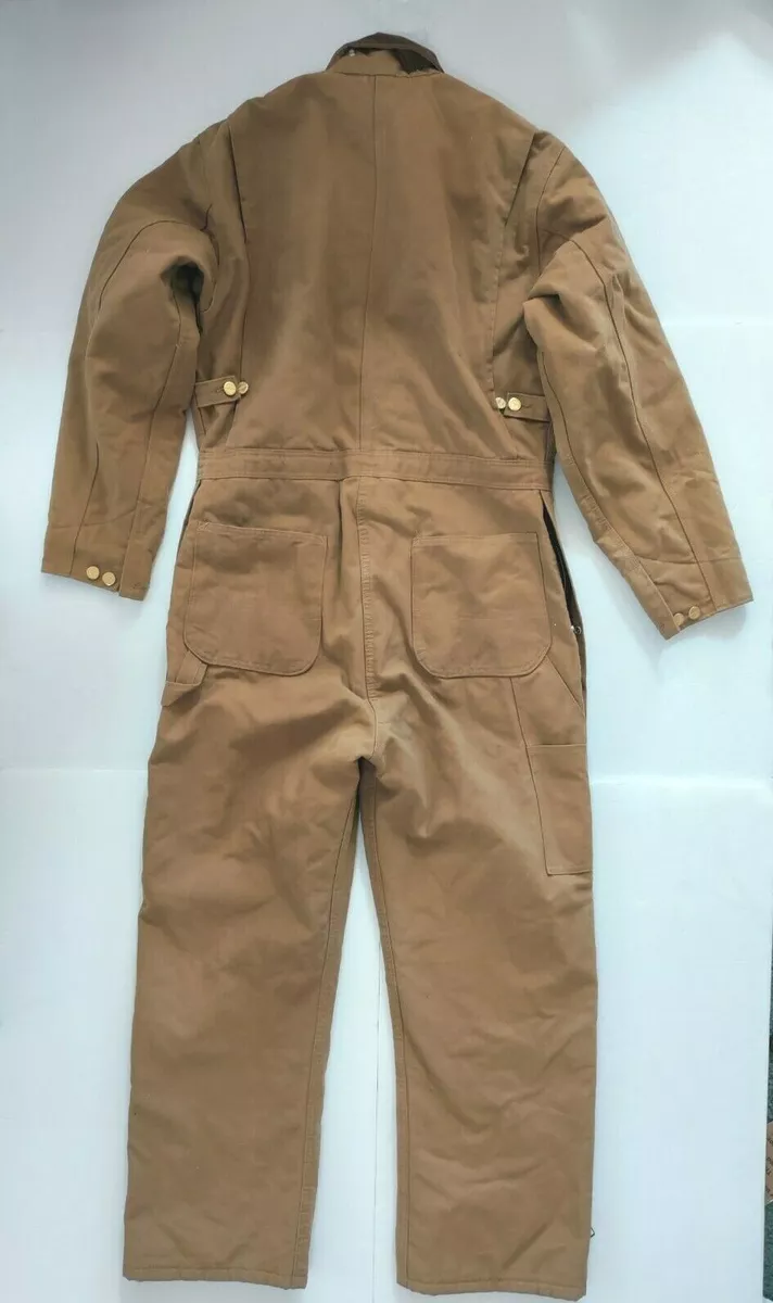 Carhartt Men's 40 R Insulated Brown Duck Coveralls Vtg USA Made