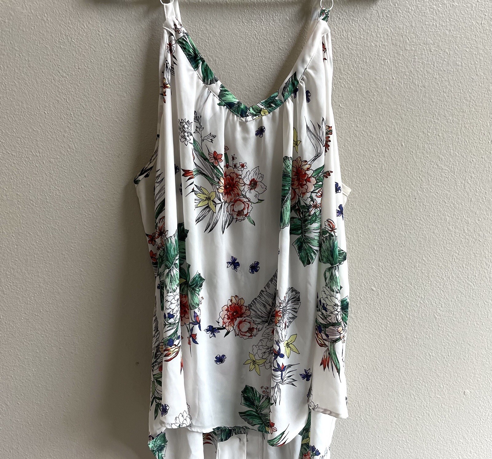 Torrid Georgette Button-Front Tunic Cami White Fl… - image 5