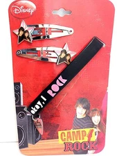New Disney Camp Rock Star Photo Girl's Hair Clips Pins Demi Lovato & Joe Jonas