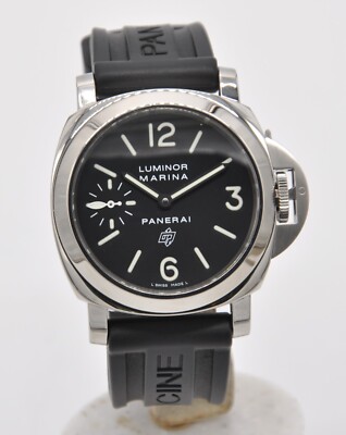 Panerai Luminor Marina Logo Steel Black 44mm PAM00005 Strap Manual Winding