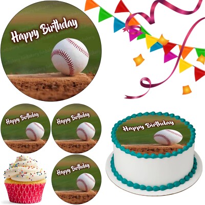 Baseball Sport Cake Topper Party Deko essbar Geburtstag Feier Cupcake