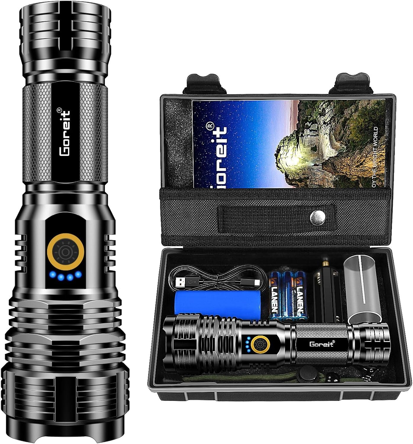 Flashlights LED High Lumens Rechargeable,  990000 Lumens XHP70.2 Super Bright Fl