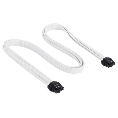 Sleeved Cables Psu Extension Cable Kitul1015 18awg White Braided Sleeved 24pin 