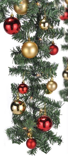 Weihnachtsgirlande 80 LED 5m Haustür Tannengirlande Christbaum Kugeln Girlande - Bild 2 von 8