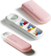 Medication Organizer Box with Push-Lock Lid - Compact Pill Case, Portable Medici