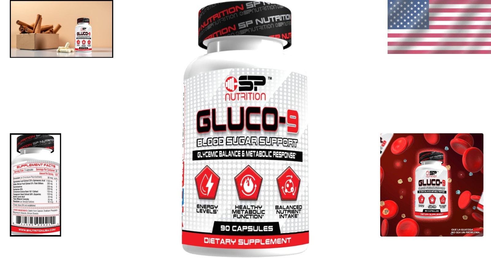 Unflavored Gluco 9 Capsules - 120 Count for Hormonal Balance and Energy Support thumbnail 2