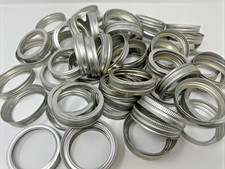 55 Mason Jar Rings Regular Mouth – Silver Canning Screw Bands Lot
