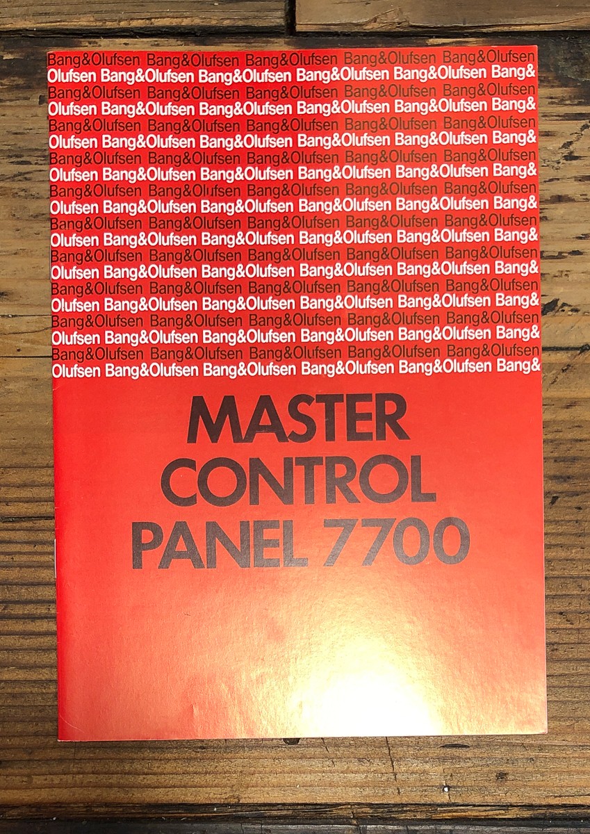 Bang Olufsen Master Control Panel 7700 Remote Owners / User Manual *Original*