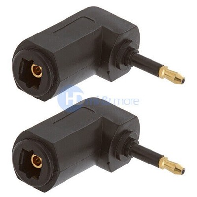 Optical Toslink Female to Mini Optical Male Angled Audio Adapter  - LOT of 2