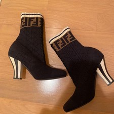 Women 6.5US Fendi Shoes Rare Sock Boots Short Stretch Fabric Limited Edition VHT