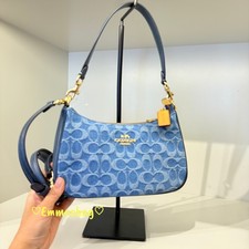 Coach Teri Shoulder Bag In Signature Denim CDQ56 denim/Gold/Indigo