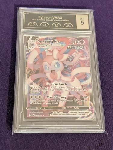 2021 POKEMON SWSH EVOLVING SKIES FULL ART SYLVEON VMAX #075 PCG 9 MINT