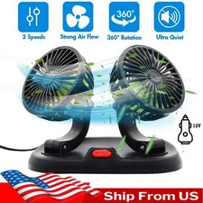 Dual Head Car Fan 360 Rotatable 2speed 12v Cooling Fan Wcigarette Lighter Auto Dual Head Car Fan 360 Rotatable 2speed 12v Cooling Fan Wcigarette Lighter Auto