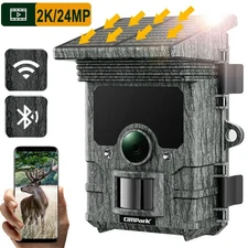 4K Wildlife Solar Trail Camera WiFi 85MP Hunting Game Camera   PIR Night Vision