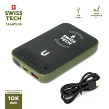 Swiss Tech 10000mAh Power Bank, Wireless Magnetic Fast Charge