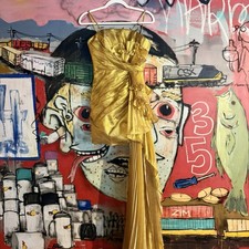 Mac Duggal Gold Strapless Mini Dress 11695 NWT