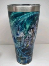 Tervis - Teal Splash V3 (bicchiere isolato in acciaio inox 30 oz) con coperchio
