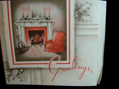 VINTAGE ''WARM GREETINGS!!'' CHRISTMAS GREETING CARD
