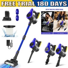 6000W Cordless Vacuum Cleaner Hoover Upright Lightweight Handheld Bagless Blue