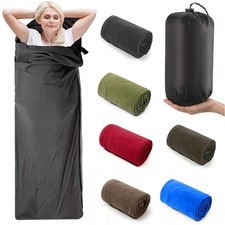 Outdoor Fleece Sleeping Bag 180cm Warm Campin...