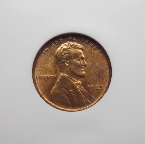 1925 "P" Lincoln WHEAT Cent Penny 1c NGC MS65 RB #010 Red Brown Unc BU ECC&C Inc