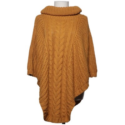 Accessorize, Poncho, Größe: S/M, Gelb, Acryl, Einfarbig, Zopfstrick, Damen #h7m