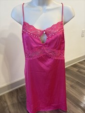drift clothing   Slip Dress Bright Pink Satin Look Strappy Size L