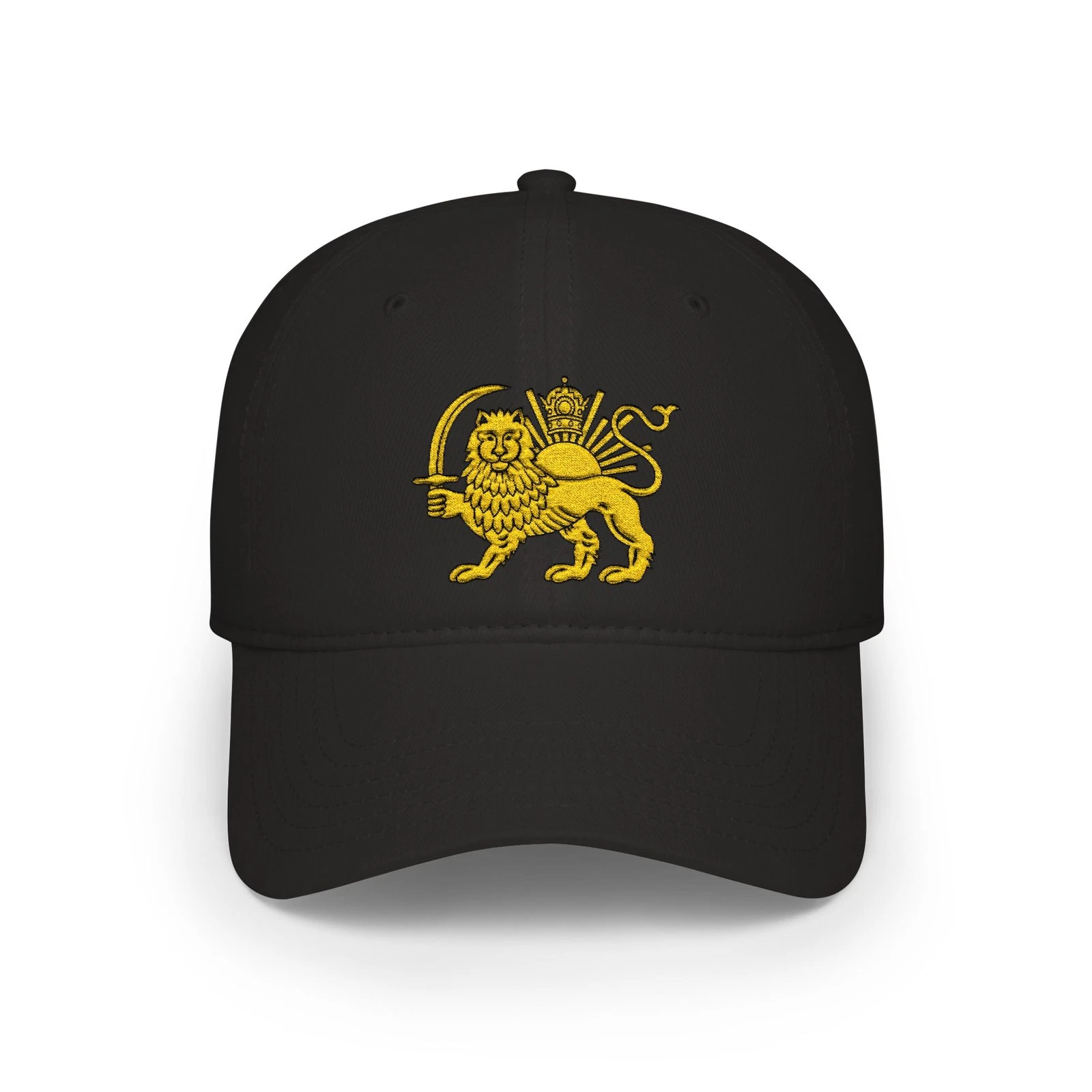 Lion and Sun with Crown Dark hat | Front Side Embroidery