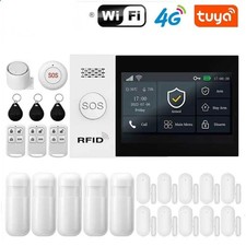Komplettes Alarmsystem WLAN 4G Drahtloses Alarmanlage für Haus Wohnung Alexa NEU
