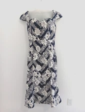 Maeve Cecily Dress Womens XS Fit Flare Sweetheart Blue White Coquette Romantic