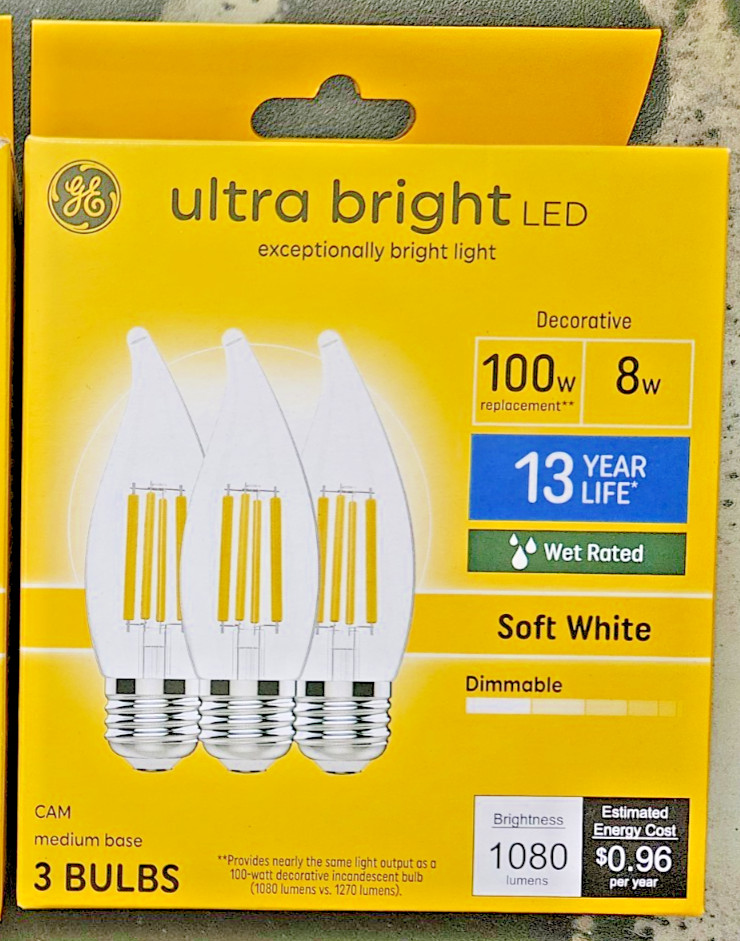 GE Ultra Bright LED 100W EQ Soft white Dimmable LED Decorati