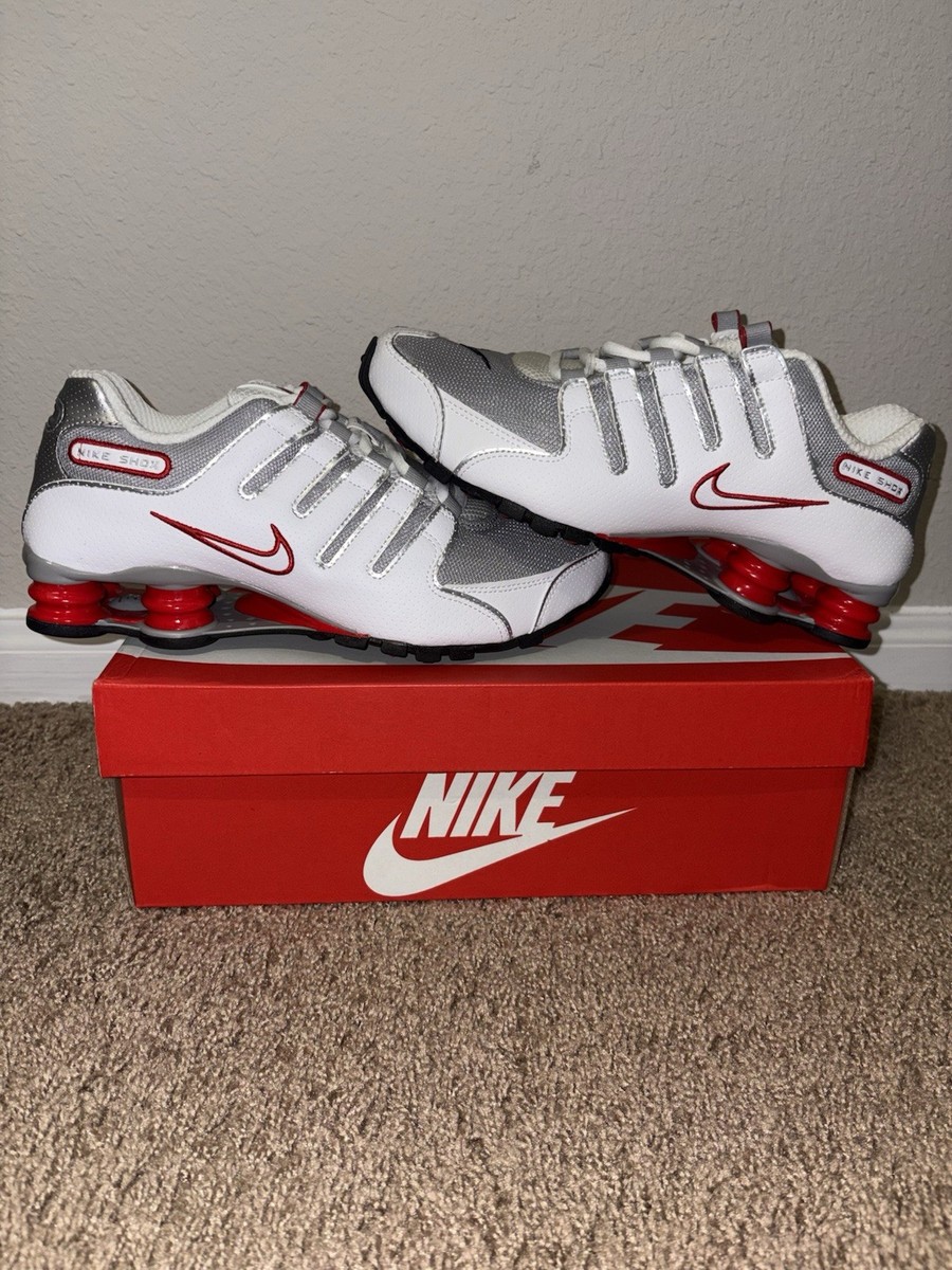 Nike Shox NZ White Metallic Silver 378341-104 Men's Size 8 | eBay