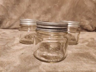 (3) PRESTO Glass Canning Lid  WIDE MOUTH Mason Jar's~ Aluminum Ring VINTAGE