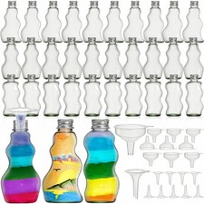 30 Pack Sand Art Bottles with Lids, 2.5 oz Clear Plastic Jars for DIY Crafts