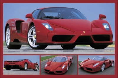 Poster Studio B - Ferrari Tribute to Enzo Sport Race Car 24x36'' NEW Wall Art