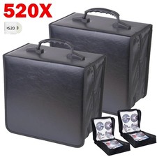 2 Pack 520 Capacity DVD Binder Case CD Wallets Storage Organizer Holder Booklet