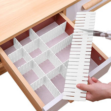 Adjustable Drawer Dividers, Cut-to-Fit DIY Organizers, White,16 Pack  For Tidyi