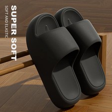Unisex Bathroom Slippers Cloud Cushion Slides Summer Flat Sandals Thick Platform