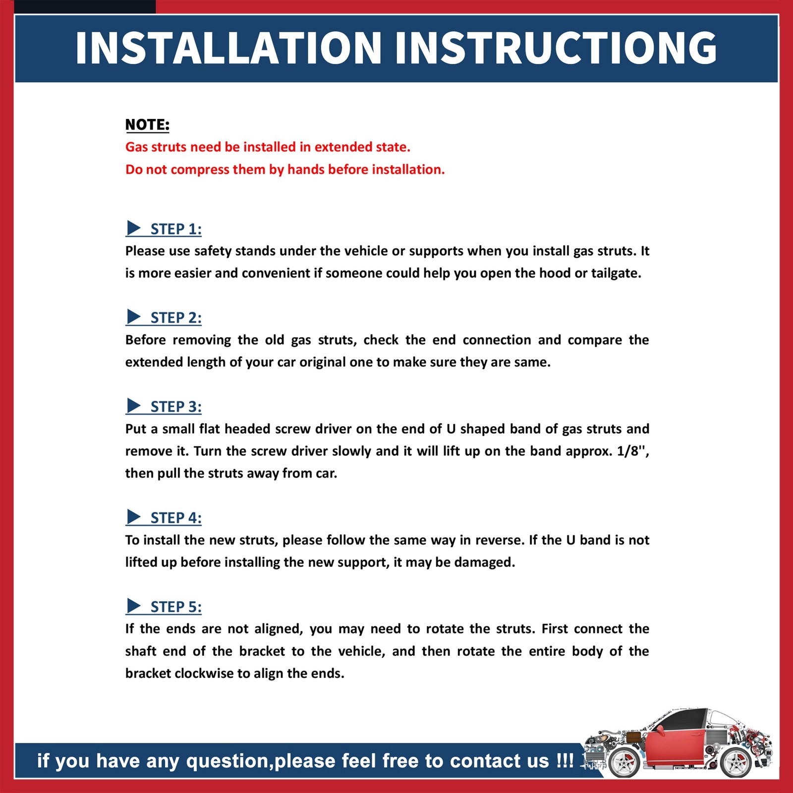 Front Hood Lift Supports Struts Gas Spring for Mazda 3 19-2024 New