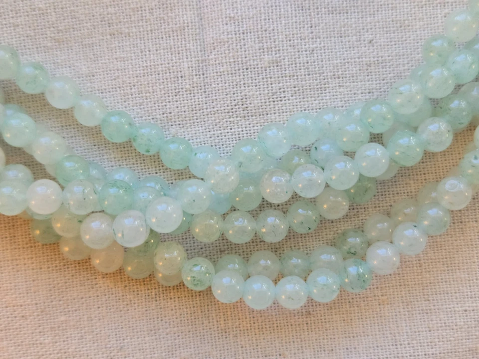 Colar declaração contas de água-marinha com várias vertentes 18" de comprimento - Imagem 2 de 4