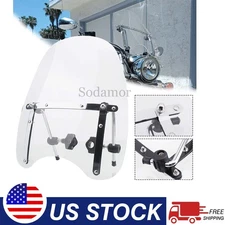 17"×15" Clear Front Windshield Windscreen For Harley Sportster Yamaha Indian