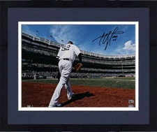 Framed CC Sabathia Yankees Signed 16x20 Running out of the Dugout Photo w/Insc