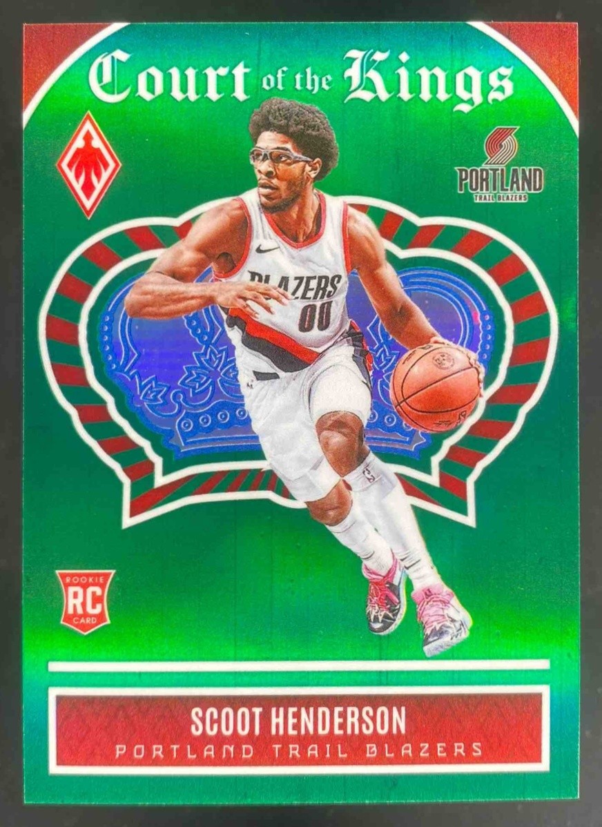 Scoot Henderson 2023-24 Panini Phoenix Court of The Kings Green RC /5 Blazers