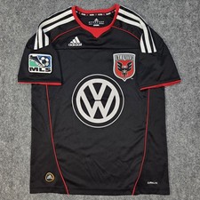 Vtg Adidas MLS DC United Jersey Youth Small Black Football Soccer Kit 2010-2011